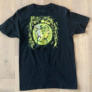 Rick & Morty Portal Black Medium T-Shirt